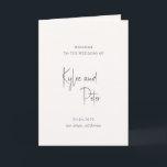 Modern Purple Handwritten Script Elegant Wedding Program<br><div class="desc">Elegant wedding program featuring a simple and classic design with your names in a modern script and your details in a combination of traditional serif and italic fonts.</div>