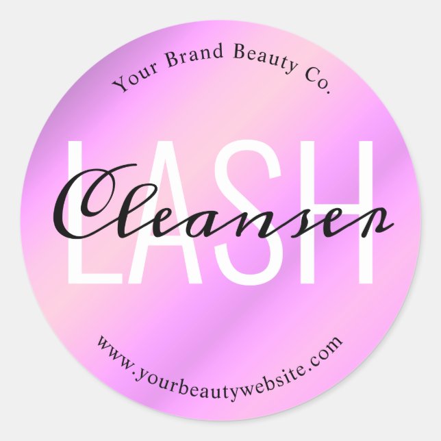 Modern Purple Lash Cleaner Beauty Product Label (Front)
