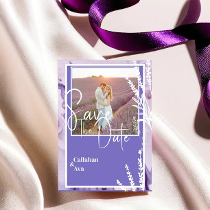 Modern Purple Lavender Save the Date Design