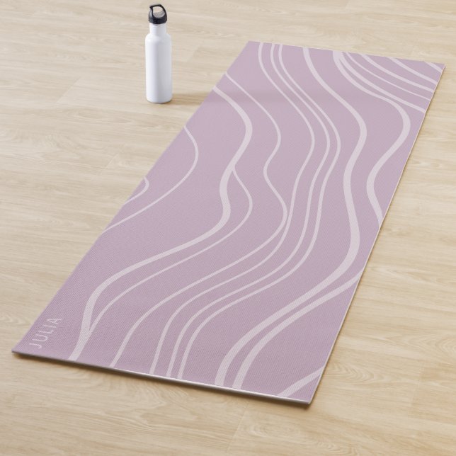 Modern Purple Lavender Wave Personalised Yoga Mat (In Situ)