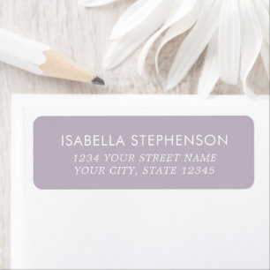 Modern Purple Lavender White Return Address Label