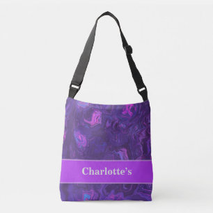 Modern Purple Marble Abstract Back to School Crossbody Bag