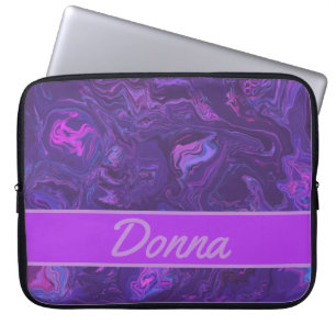Modern Purple Marble Abstract Laptop Sleeve