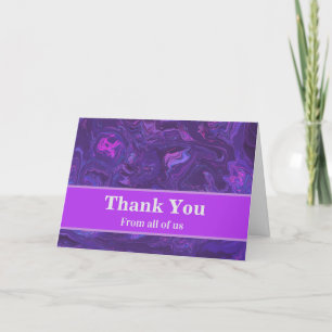 Modern Purple Marble Abstract Thank You Card