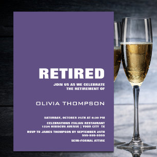Modern Purple Minimalist Retirement Party Invitation