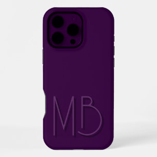 Modern Purple Monogram Initials Contemporary iPhone 16 Pro Max Case