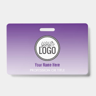 Modern Purple Ombre Professional Name Tag ID Badge