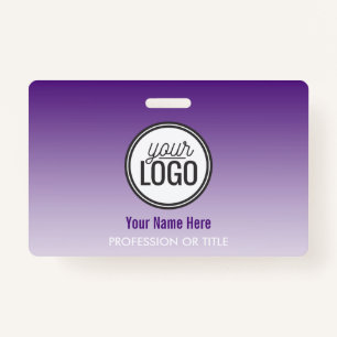 Modern Purple Ombre Professional Name Tag ID Badge