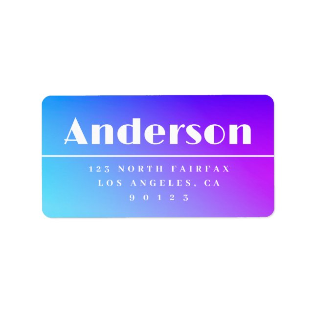 Modern Purple Ombre Return Address Label (Front)