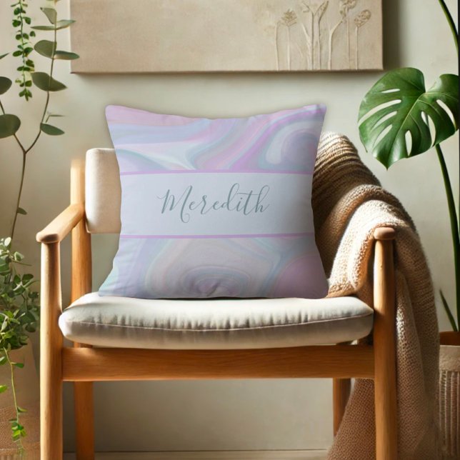 Modern Purple Pastel Rainbow Personalised Cushion (Creator Uploaded)