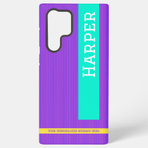 Modern Purple Personalised Name Samsung Galaxy Case
