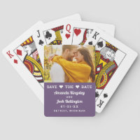 Modern Purple Photo Heart Save the Date