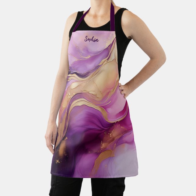 Modern Purple Pink and Gold- Apron (Insitu)