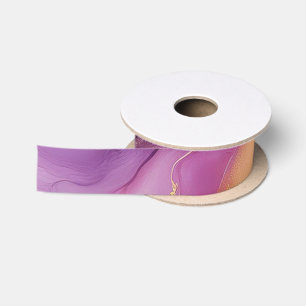 Modern Purple Pink and Gold- Satin Ribbon