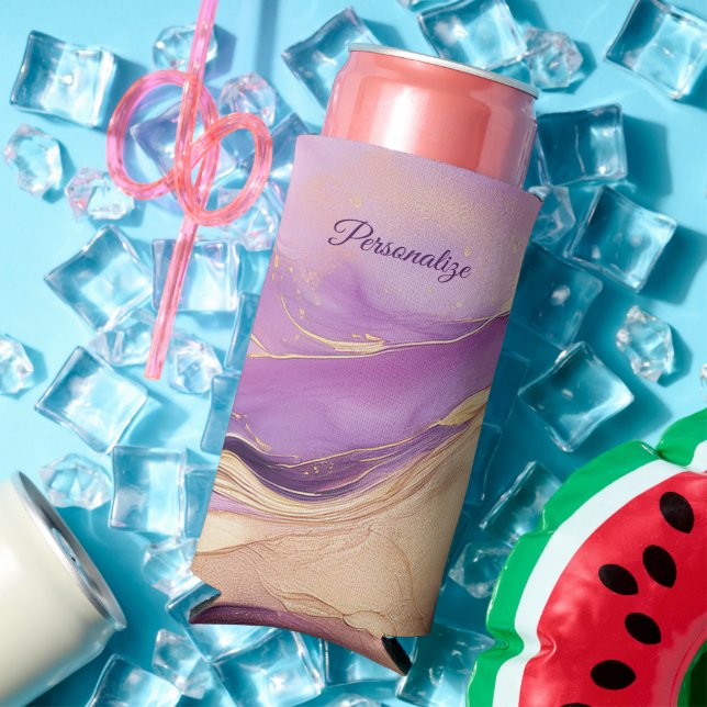 Modern Purple Pink and Gold- Seltzer Can Cooler (In Situ Summer)