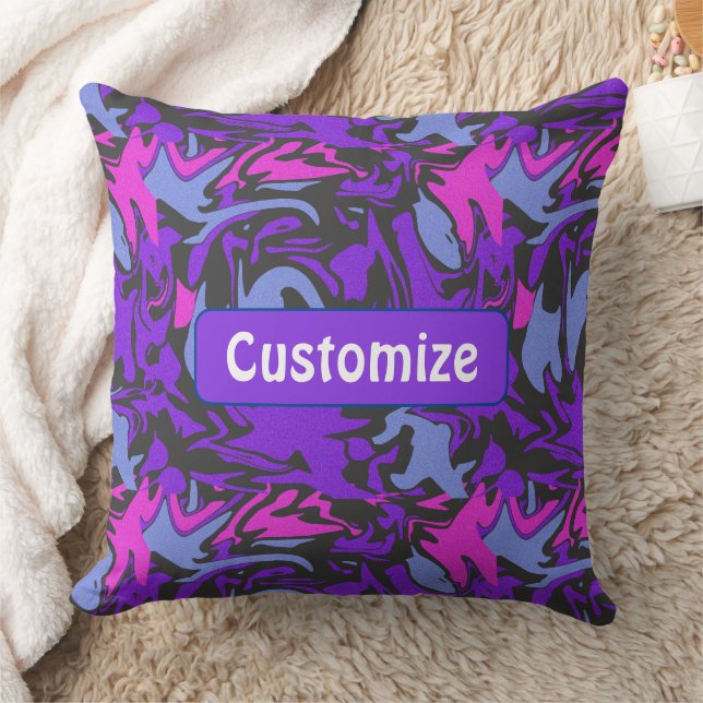 Modern Purple, Pink and Sky Blue Abstract Pattern Cushion (Blanket)