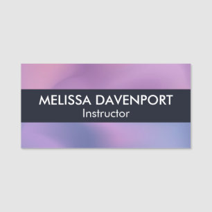 Modern Purple & Pink Swirling Abstract Design Name Tag