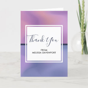 Modern Purple & Pink Swirling Abstract Thank You Card