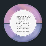 Modern Purple & Pink Swirling Abstract Wedding Magnet<br><div class="desc">A wedding thank you magnet with a modern stylish background. Pink and purple colours swirling around creating an elegant gradient effect. 
A circle layered over top with your text inside.</div>