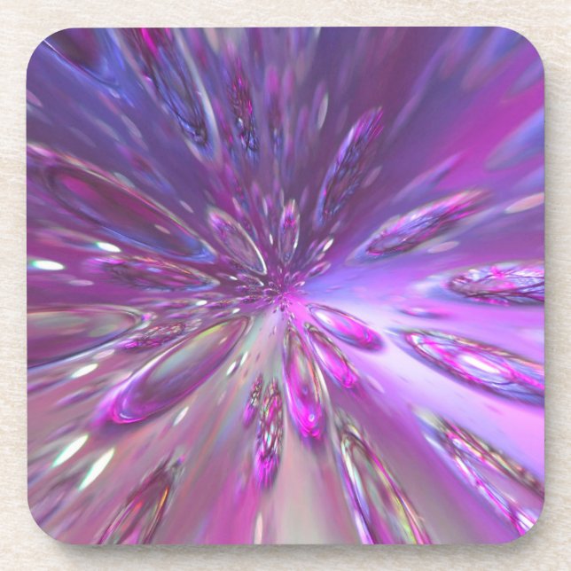 Modern Purple Prism Droplets Stylish Coaster (Front)