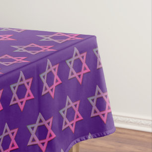 Modern Purple   Purim   STAR OF DAVID Tablecloth