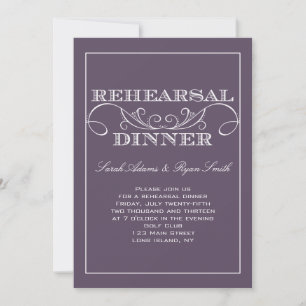 Modern Purple Rehearsal Dinner Invitation