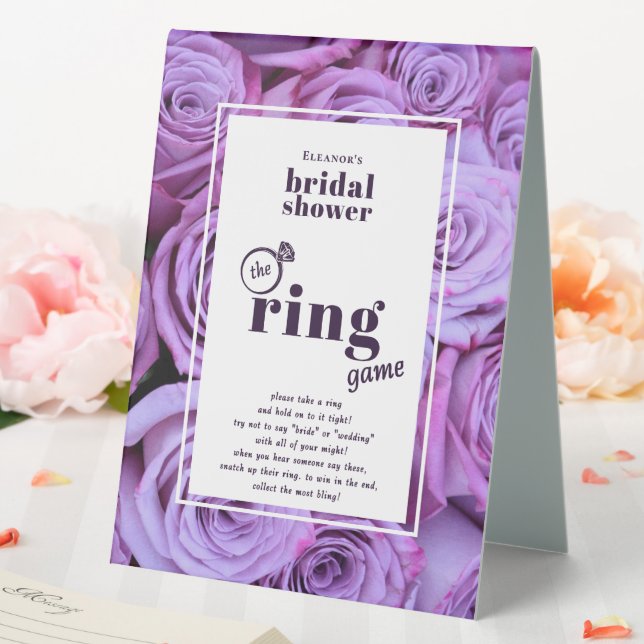Modern Purple Roses Photo Bridal Shower Ring Game (In SItu (Wedding))