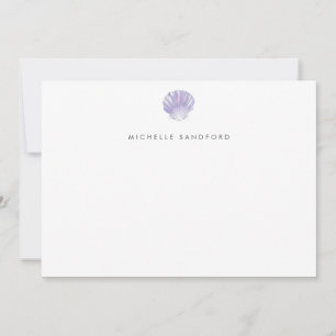 Modern Purple Seashell Personalised Card