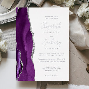 Modern Purple Silver Agate Wedding