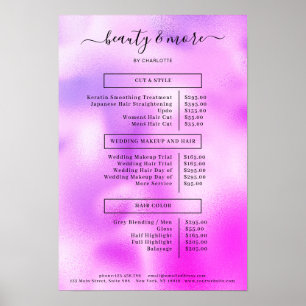 Modern Purple Simpel Salon Price List Poster