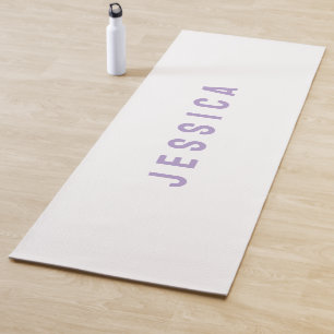 Modern Purple Simple Minimalist Name Yoga Mat