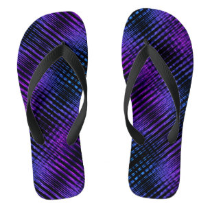 Modern Purple Sine Waves Pattern Thongs