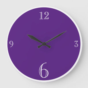 Modern Purple Solid colour Basic minimalist  Large Clock