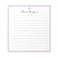 Modern Purple Stripe Feminine Script Heart Name