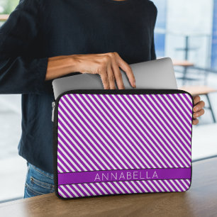 Modern Purple Stripes Laptop Sleeve