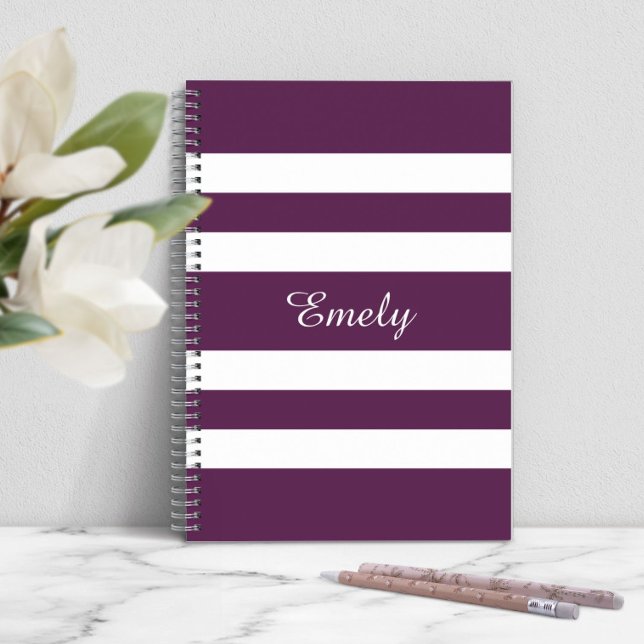 Modern Purple Stripes Pattern Name Notebook (Modern Purple Stripes Pattern Name Notebook)