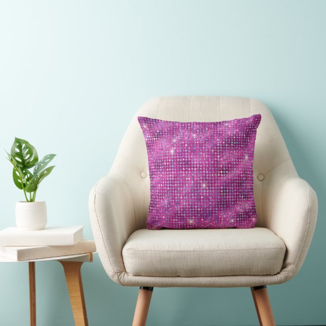 Modern Purple Studded Diamond Pattern  Cushion (Chair)