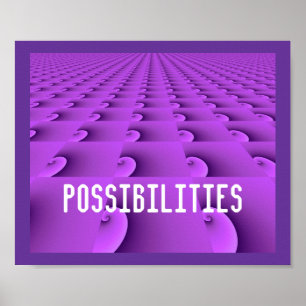 Modern Purple Swirl Pattern - Possibilities Poster