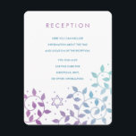Modern Purple   Teal Bat Mitzvah Insert Cards<br><div class="desc">Custom Bat Mitzvah insert cards for reception,  directions,  or other information. Featuring pretty,  modern purple and teal watercolor Star of David and swirling Tree of Life leaves.</div>