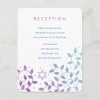 Modern Purple + Teal Bat Mitzvah Insert Cards