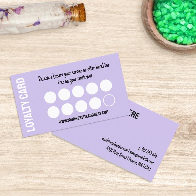 Modern Purple Ten Visits Loyalty Punch Card (Creator Uploaded)