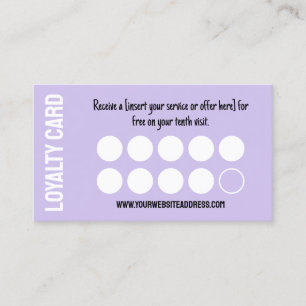 Modern Purple Ten Visits Loyalty Punch Card