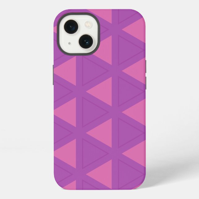 Modern Purple Triangle Pattern iPhone Case (Back)