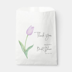 Modern Purple Tulip Solo Bridal Shower Favour Bag