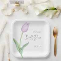 Modern Purple Tulip Solo Bridal Shower Luncheon