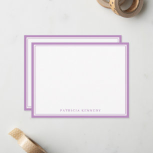 Modern Purple Two Border Name Personalised Card