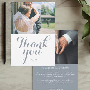 Modern Purple Watercolor Floral Wedding Thank You Card
