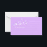 Modern Purple Wedding Advice and Wishes Card<br><div class="desc">Modern Purple Wedding Advice and Wishes Cards
featuring title in white modern script font style on purple background.</div>