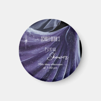 Modern purple wedding gown bridal shower#2 magnet