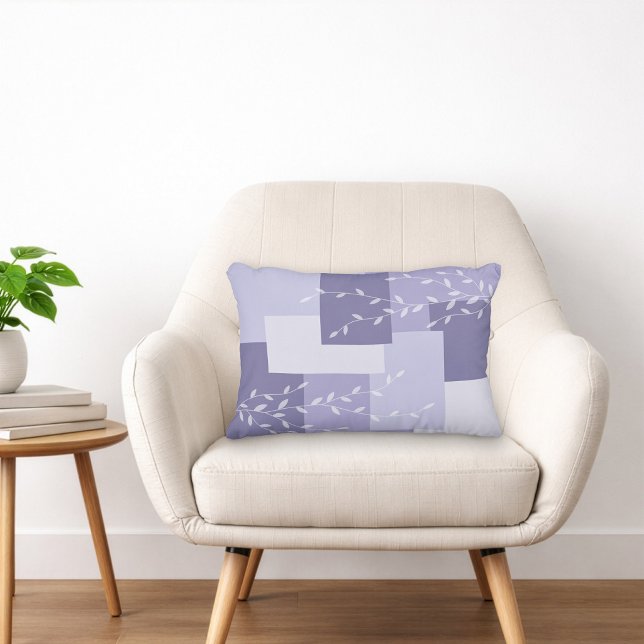 Modern Purple White Botanical Accent Pillow (Creator Uploaded)